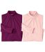 Pack of 2 Women's Funnel Neck Tops - Plum Pink