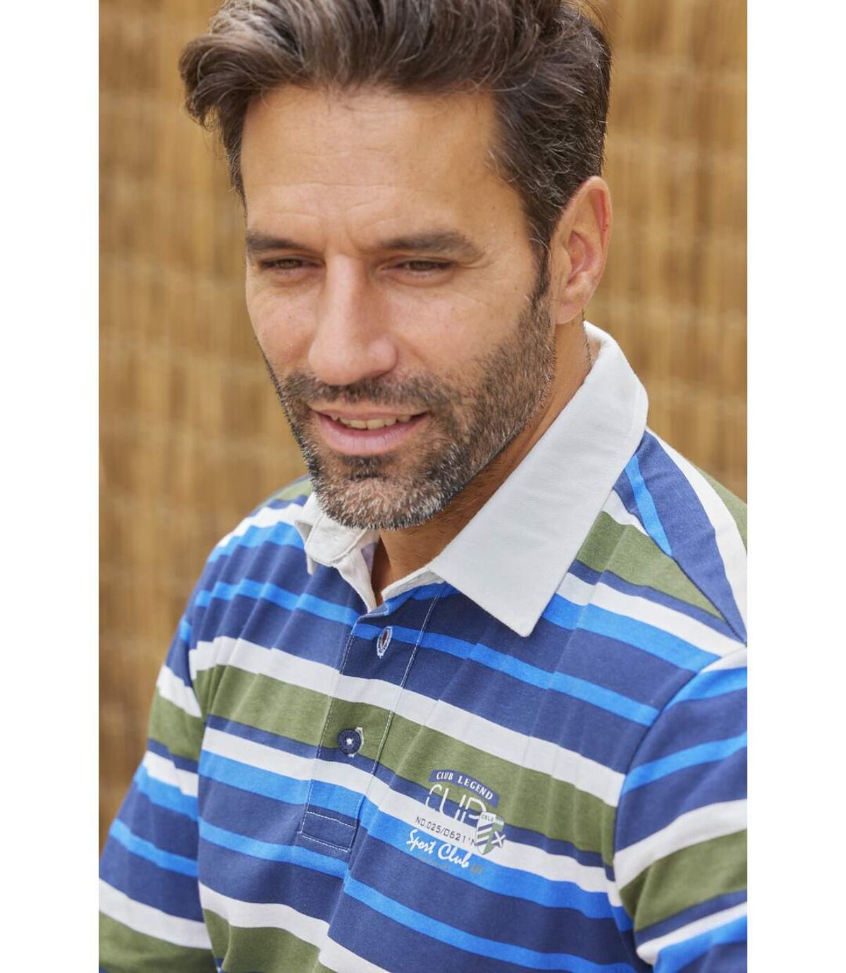 Men's Blue Striped Polo Shirt Atlas For Men