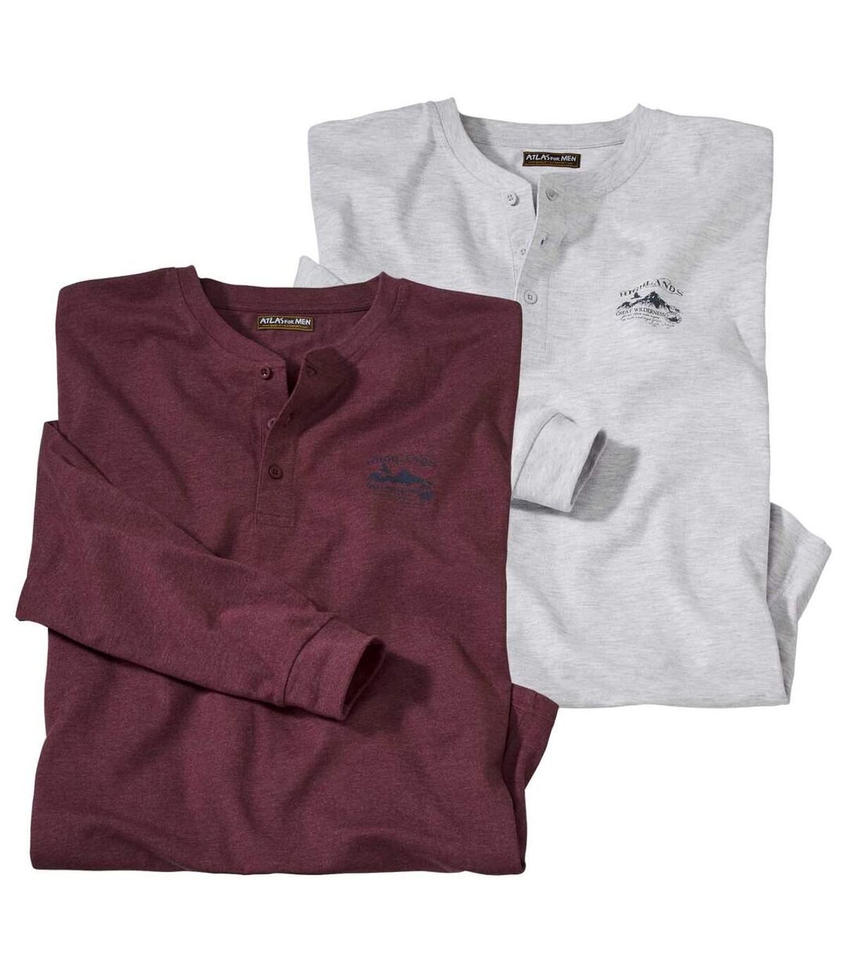Pack of 2 Button-Up Men's Jersey Tops Atlas For Men