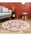 Tapis Rond Imprimé Mandala 120cm Terracotta-3