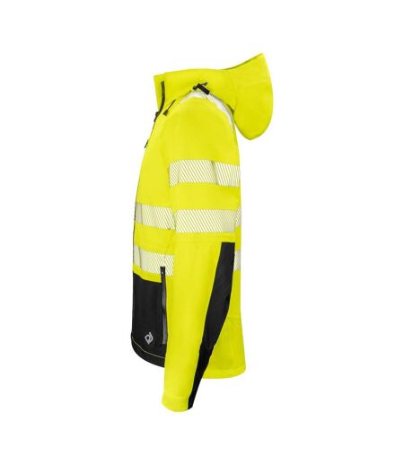 Mens Hi-vis Hooded Jacket Yellow Black Projob