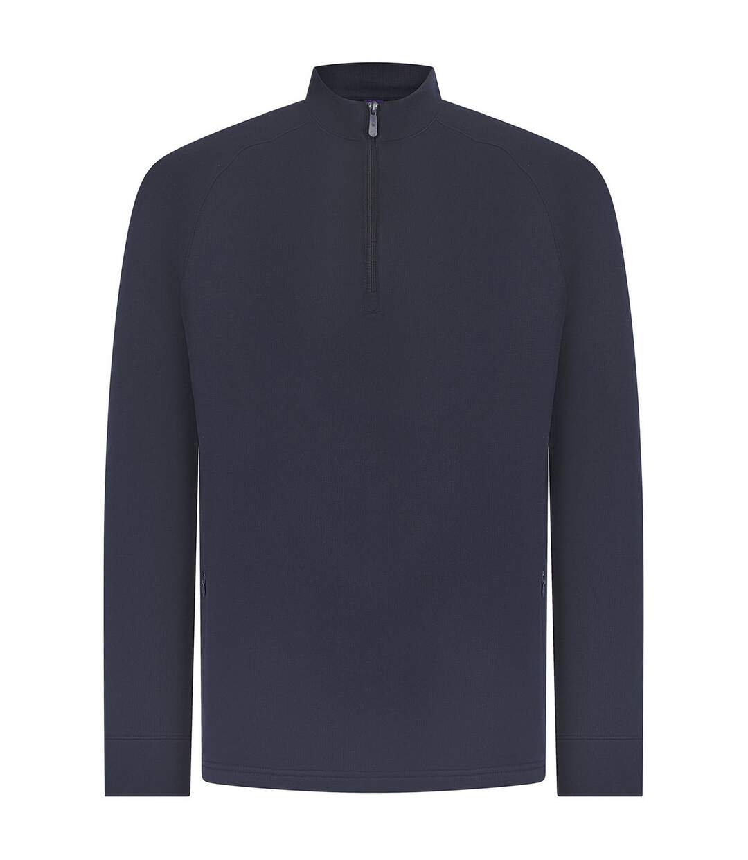 Mens quarter zip long sleeve top navy Henbury