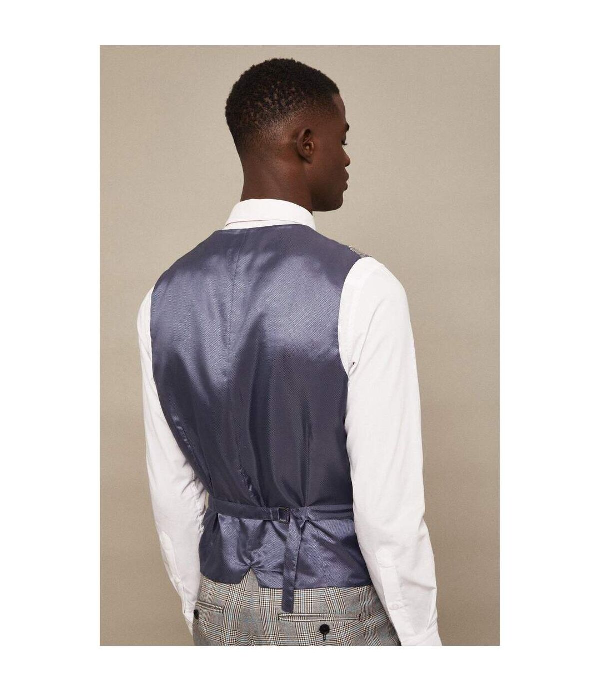 Burton Mens Highlight Checked Slim Vest (Gray)