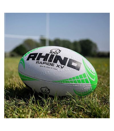 Ballon De Rugby Rapide Taille 5 Blanc Vert Rhino
