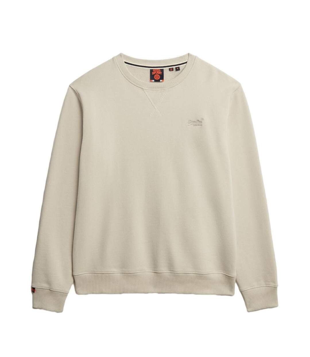 Pull beige homme superdry essential logo crew-2