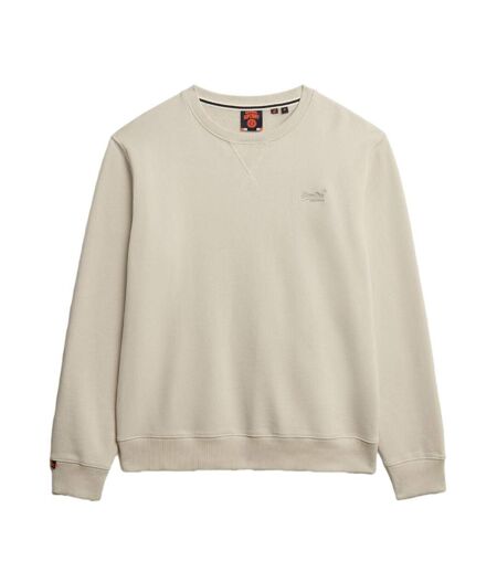 Pull beige homme superdry essential logo crew