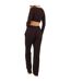 Womens/ladies Ribbed Loungewear Set Chocolate Brave Soul-3