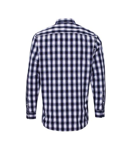 Chemise mulligan homme blanc / bleu marine Premier