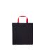 Varsity cotton shopper short handle tote one size black/fire red Nutshell