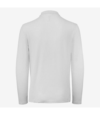 B&C Collection Mens Long Sleeve Polo Shirt (White)
