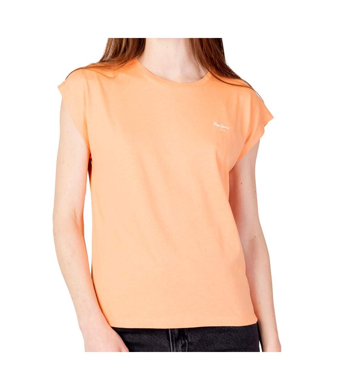 T-shirt orange femme pepe jeans bloom-1