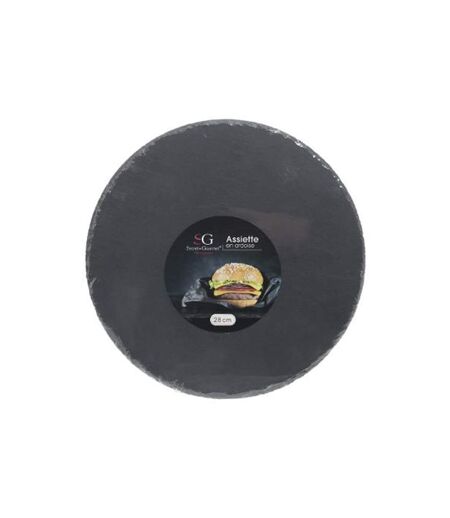 Lot de 6 Assiettes Plates Ardoise 28cm Gris