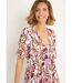Robe longue plissée imprimée col V-3