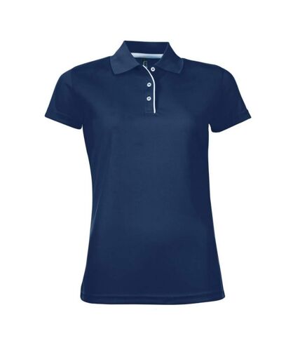 SOLS Womens/Ladies Performer Short Sleeve Pique Polo Shirt (French Navy)