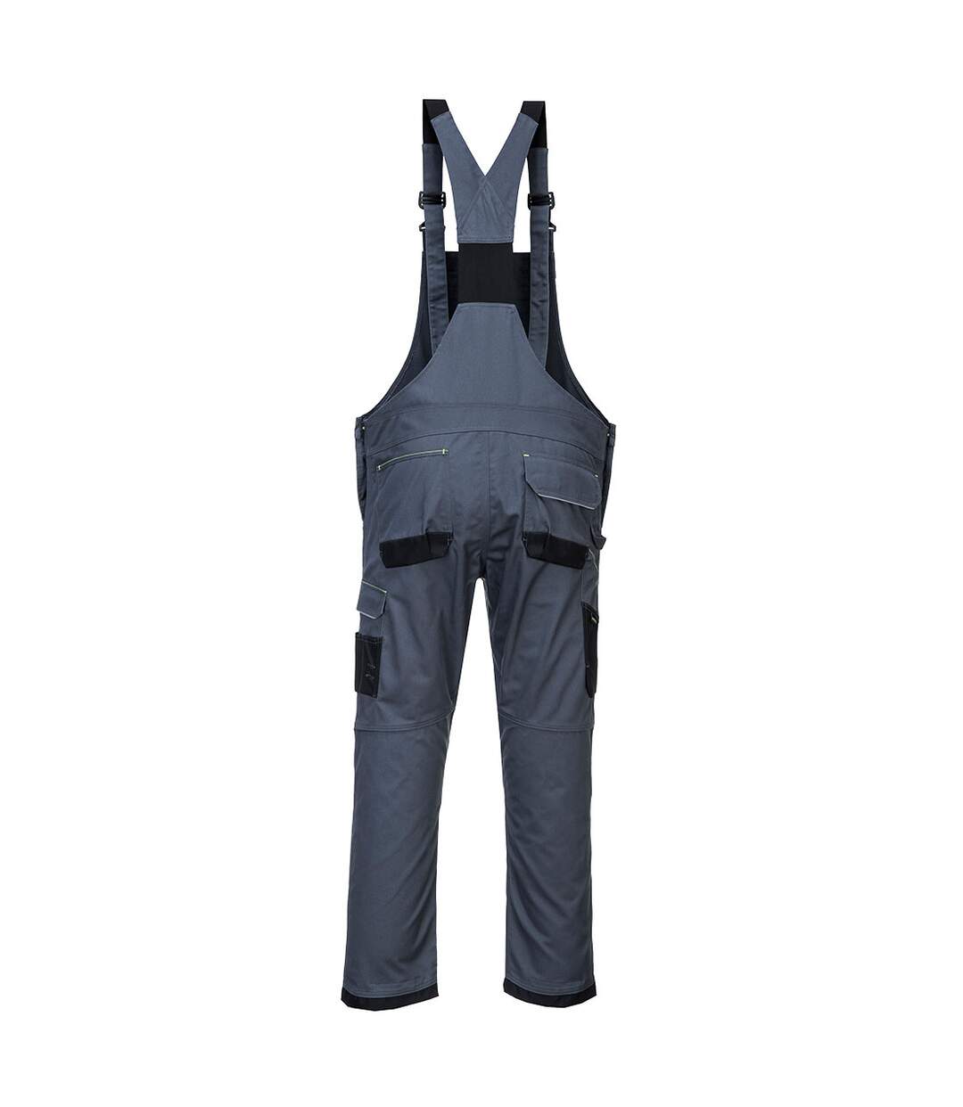 Mens pw3 work bib and brace overall zoom grey/black Portwest-2