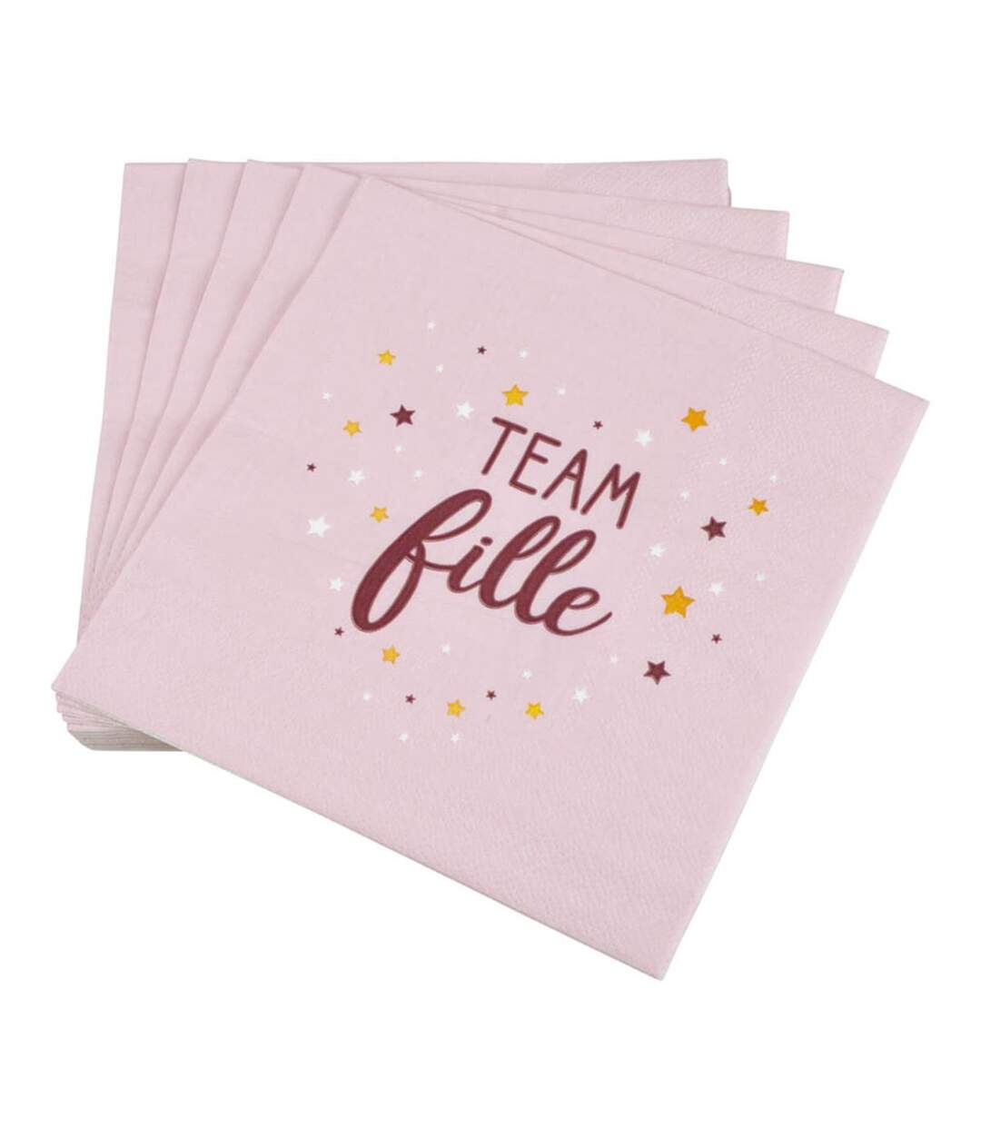 Lot de 20 Serviettes en Papier Team Fille 33x33cm Rose-1