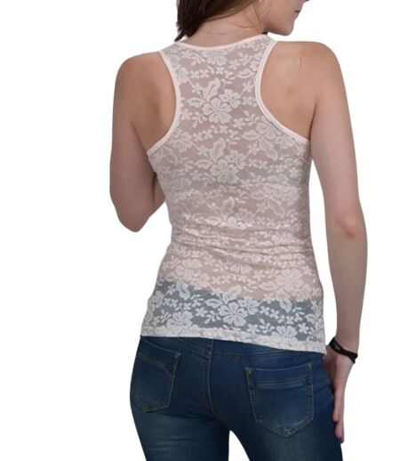 Débardeur élégance Rose Femme avec Détails en Dentelle