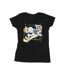 Disney T-shirt en coton Femme/Ladies Goofy Reading In Space (La lecture dans l'espace) (Noir) - UTBI33615-1