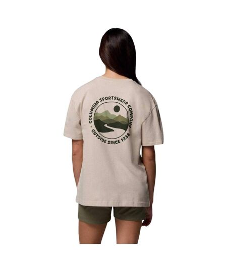 Womens/ladies Floral Oversized T-shirt Beige Columbia
