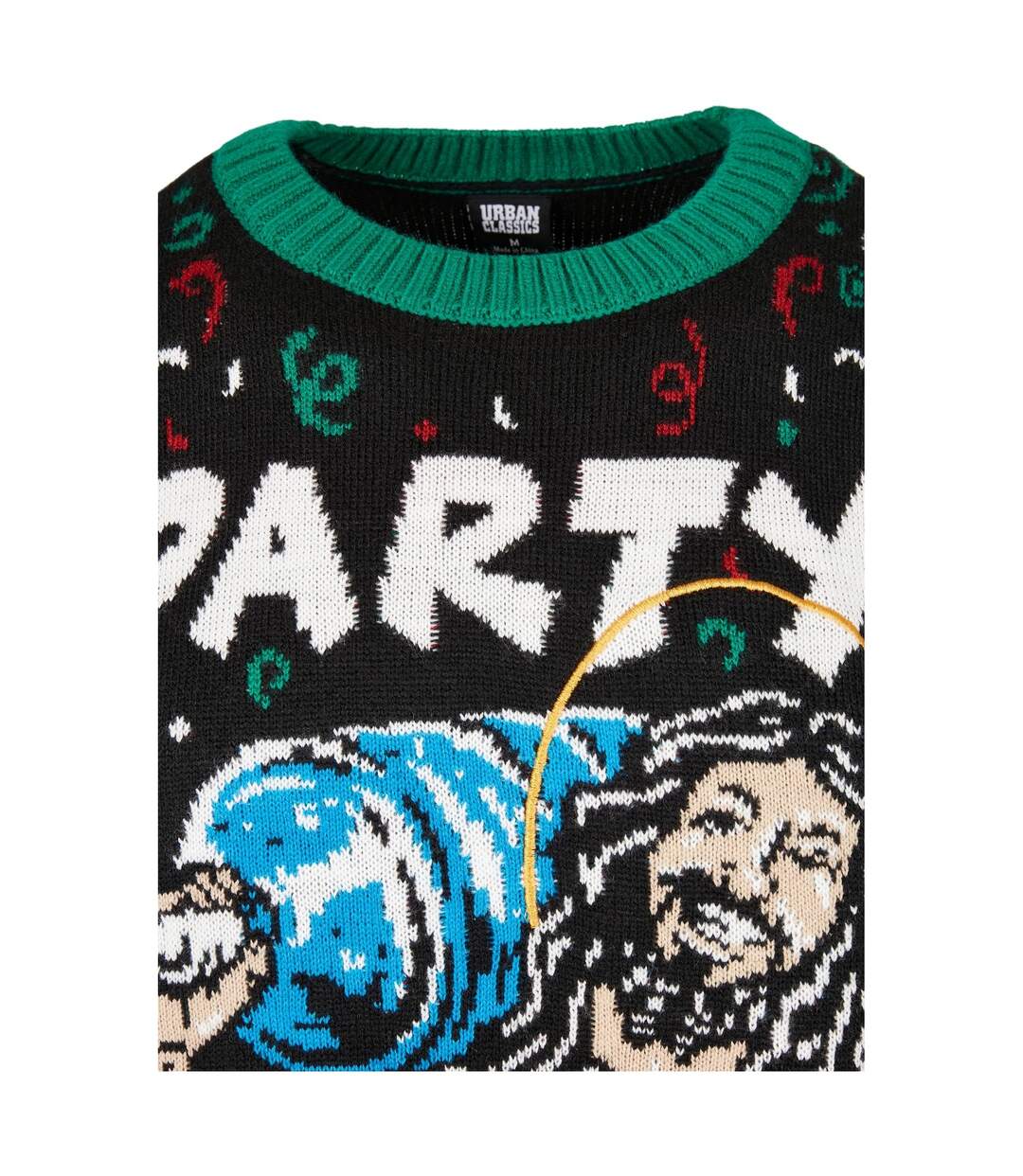 Sweat Noël Savior Homme Noir Vert Urban Classics-3