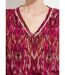 Robe courte imprimée col V manches longues-3