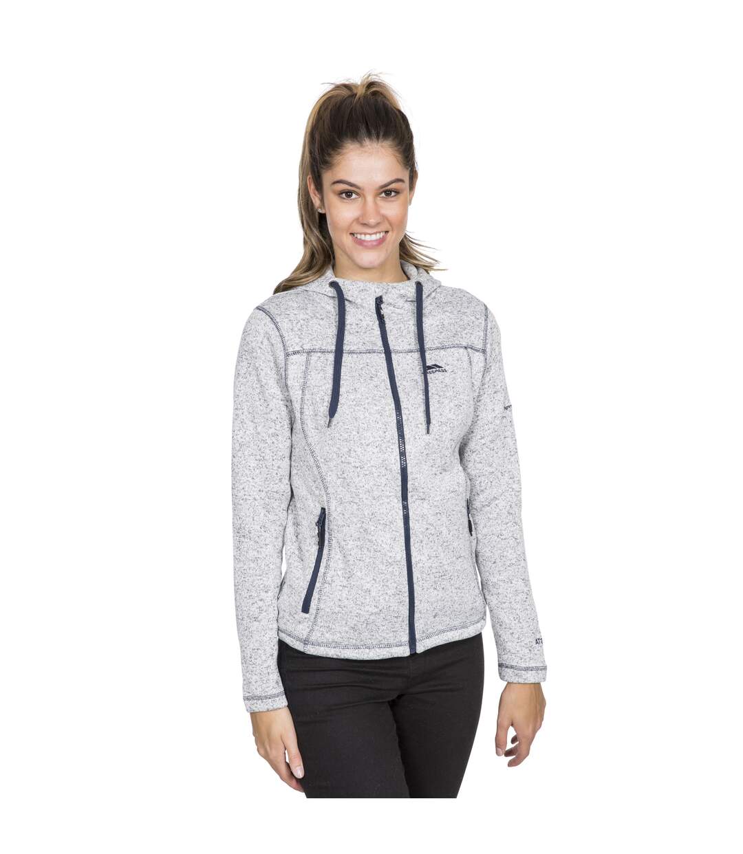 Veste Polaire Odelia Femme Blanc Chiné Bleu Marine Trespass-1