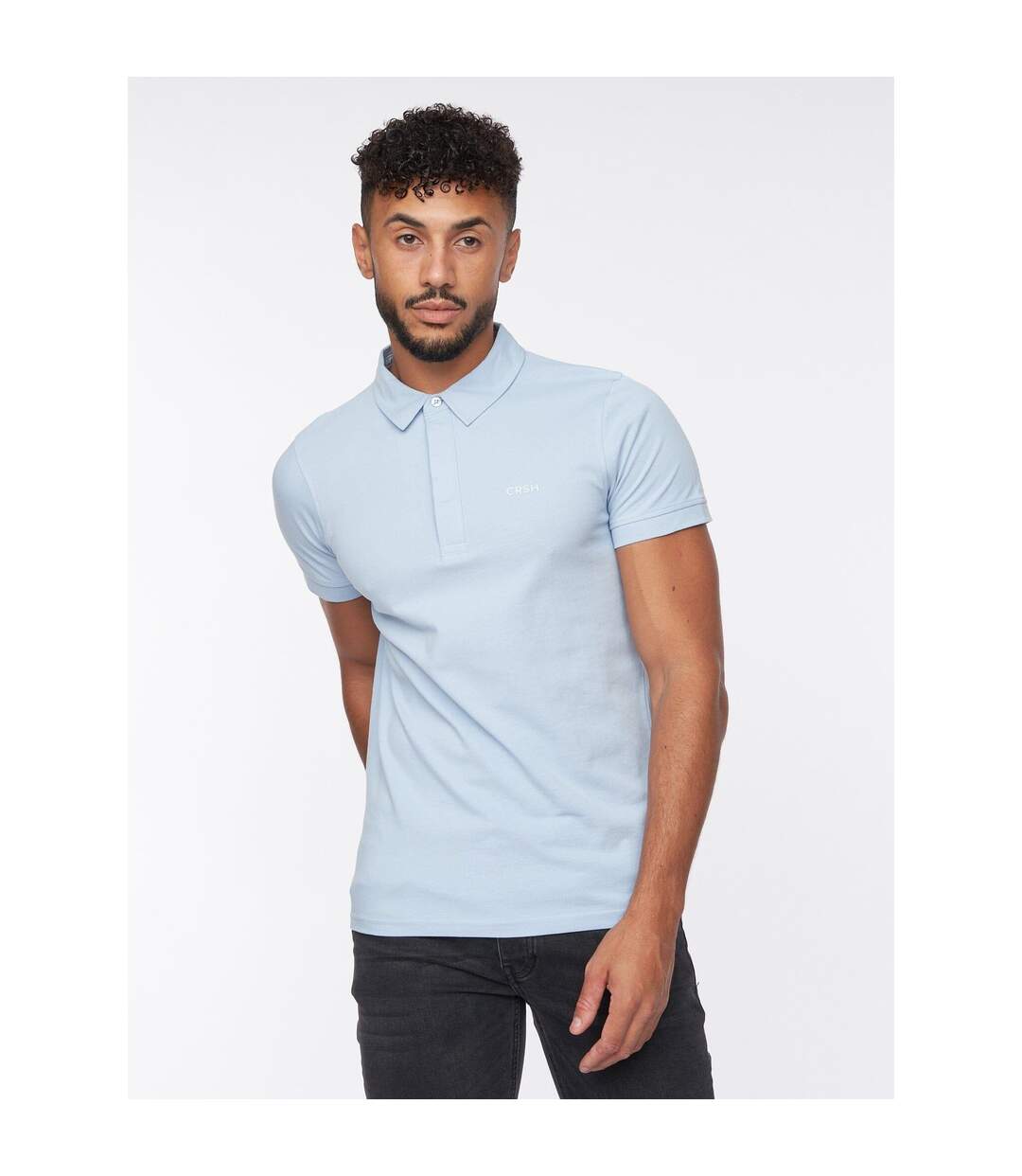 Polo sullivan homme bleu clair Crosshatch-1