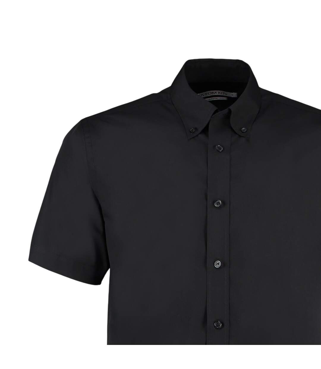 Chemise À Boutons Manches Courtes Workforce Homme Noir Kustom Kit-3