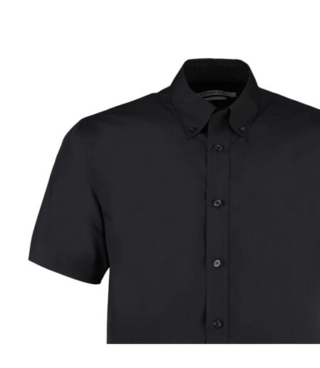 Chemise À Boutons Manches Courtes Workforce Homme Noir Kustom Kit