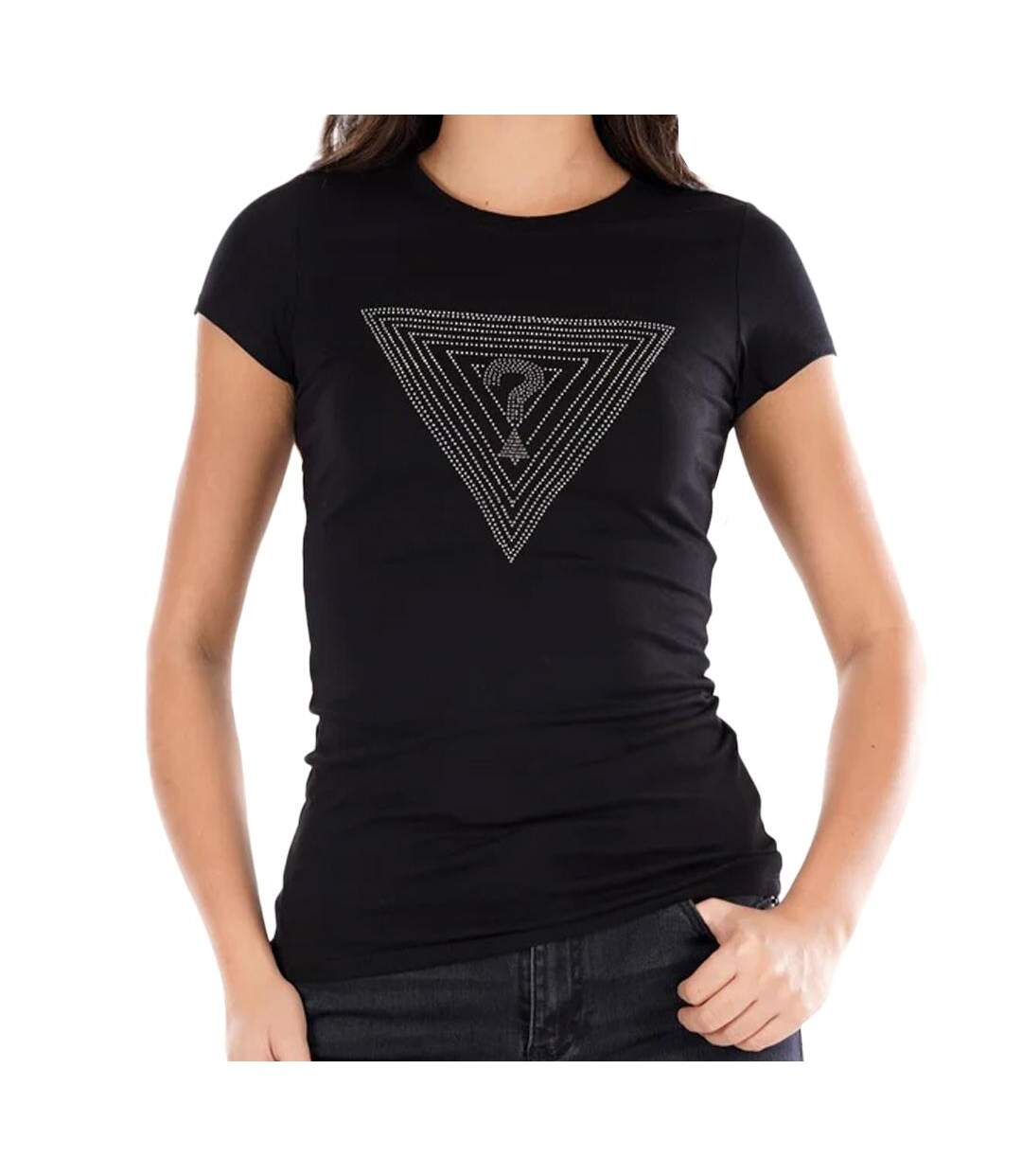 T-shirt Noir Femme Guess Maze - M-1