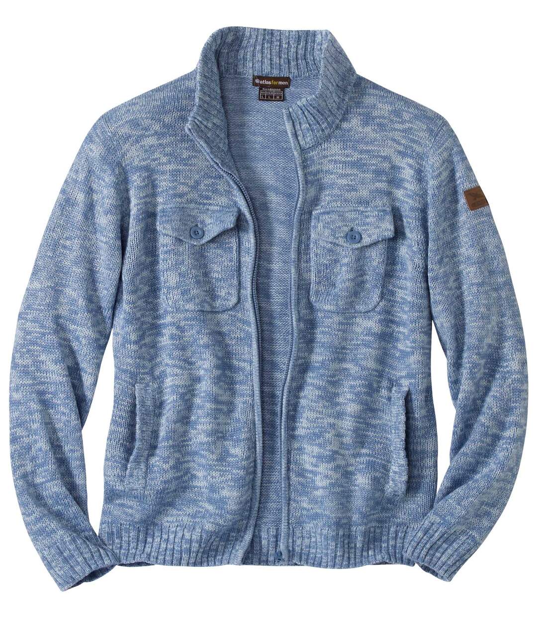 Men's Blue Knitted Jacket-3