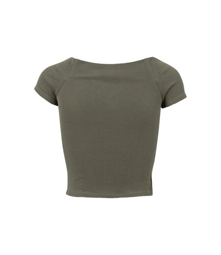 T-shirt Motif/style Côtelé Femme Olive Urban Classics