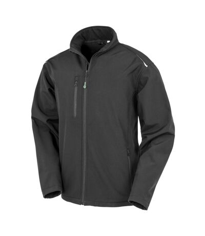 Result Genuine Recycled Mens Printable 3 Layer Soft Shell Jacket (Black)