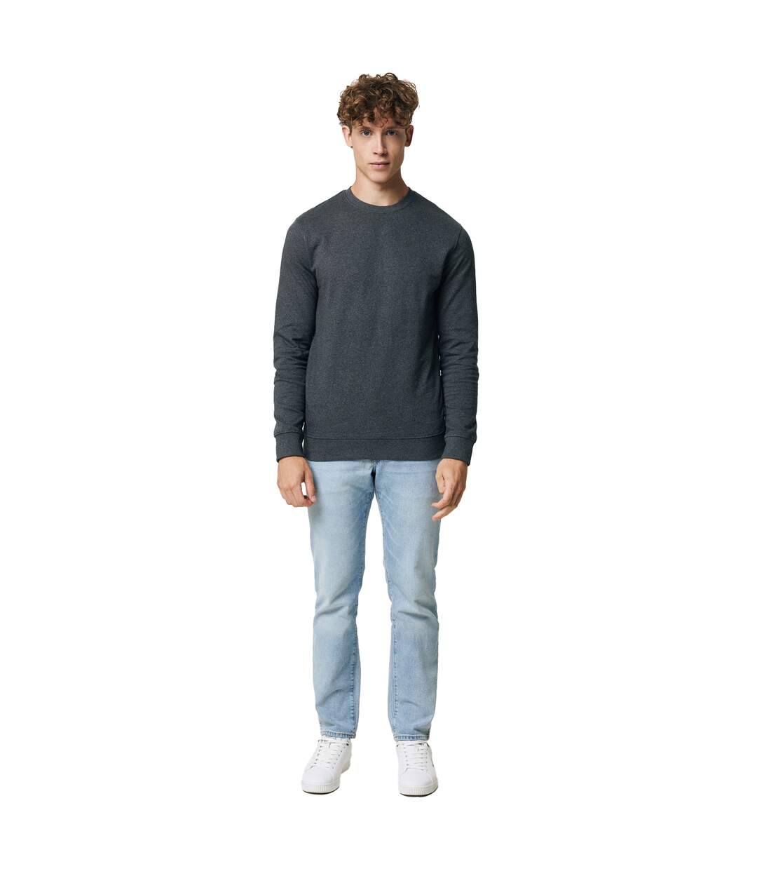 Unisex adult denali recycled cotton undyed sweatshirt heather anthracite heather Iqoniq-3