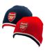 Arsenal FC Unisex Adult Reversible Beanie (Navy/Red)