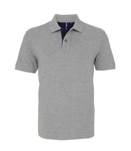 Asquith & Fox Mens Classic Fit Contrast Polo Shirt (Heather/ Navy) - UTRW4810