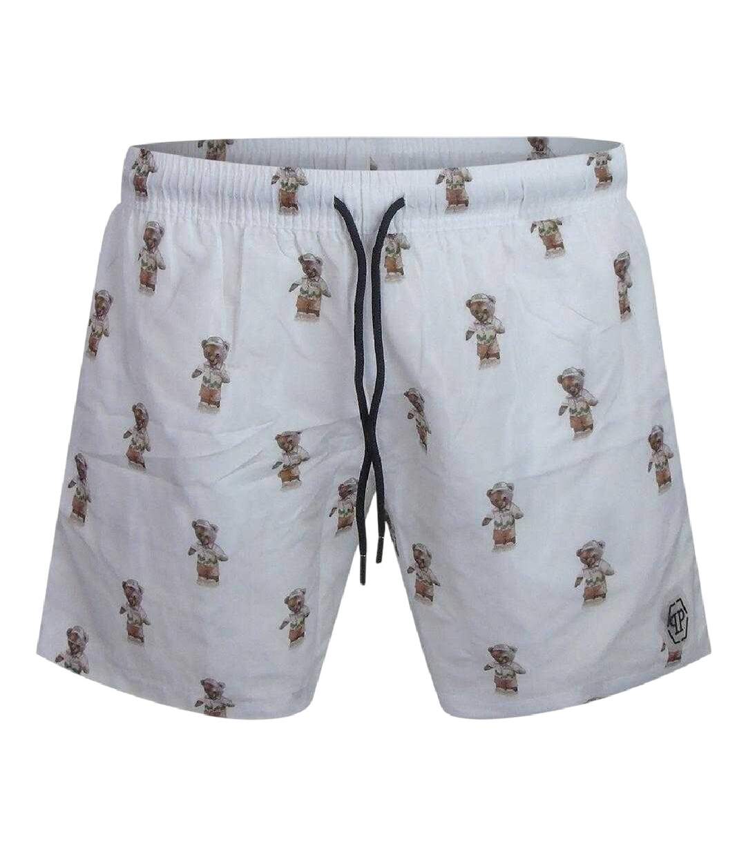 Short De Bain Motif/style Ours En Peluche Homme Blanc Philipp Plein-1