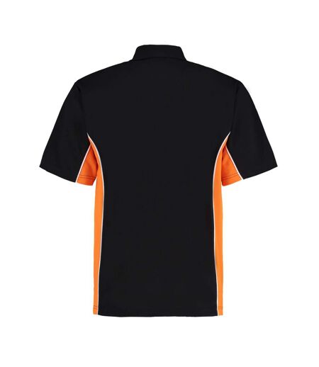 GAMEGEAR Mens Track Polycotton Pique Polo Shirt (Black/Orange)