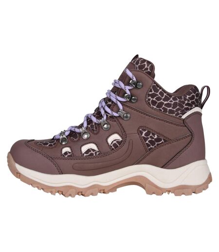 Womens/ladies adventurer printed waterproof walking boots light brown Mountain Warehouse