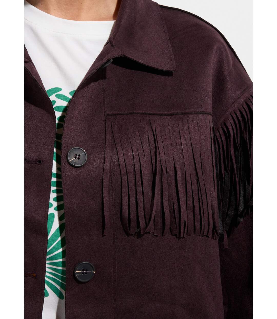 Veste longue en suédine à franges-4