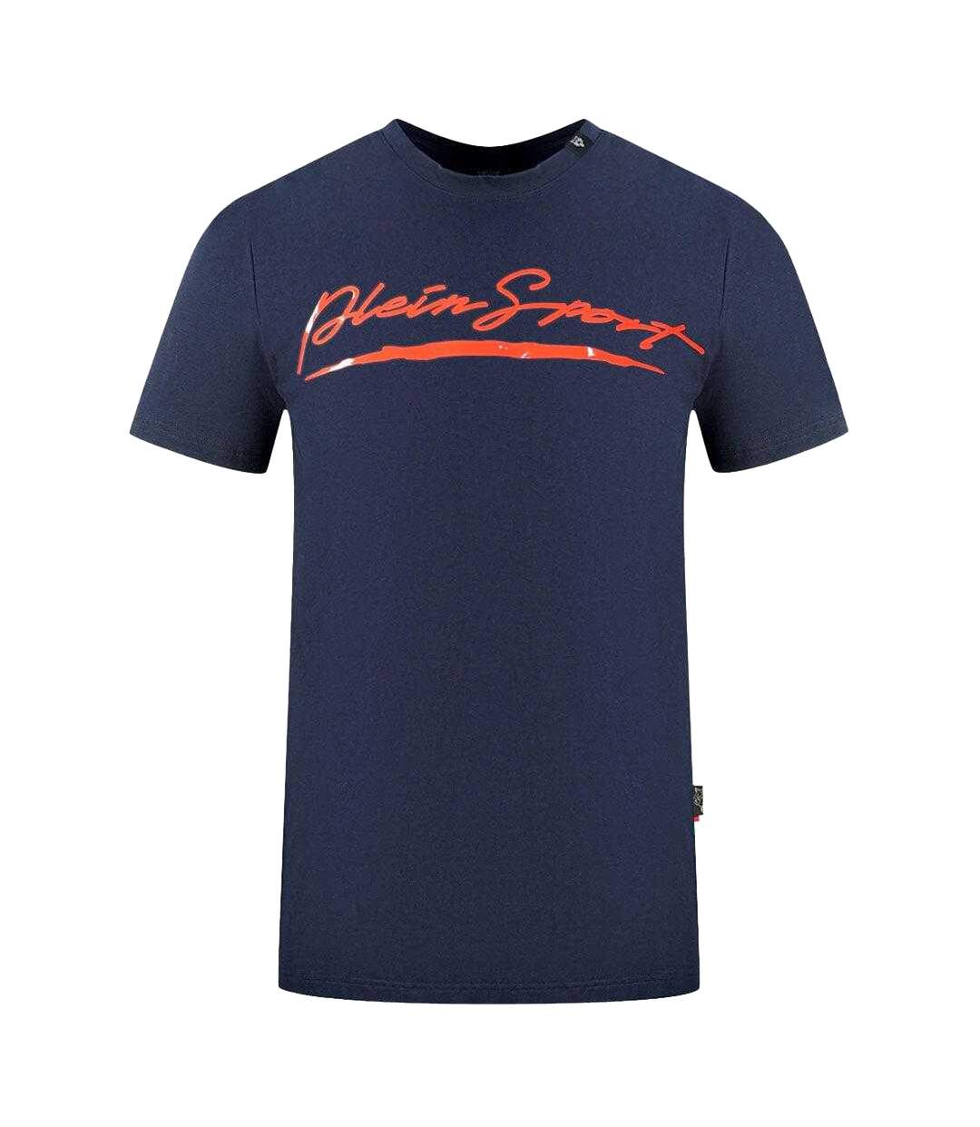 T-shirt Motif/style Signature Homme Bleu Marine Plein Sport-1