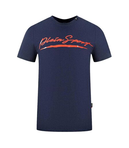 T-shirt Motif/style Signature Homme Bleu Marine Plein Sport
