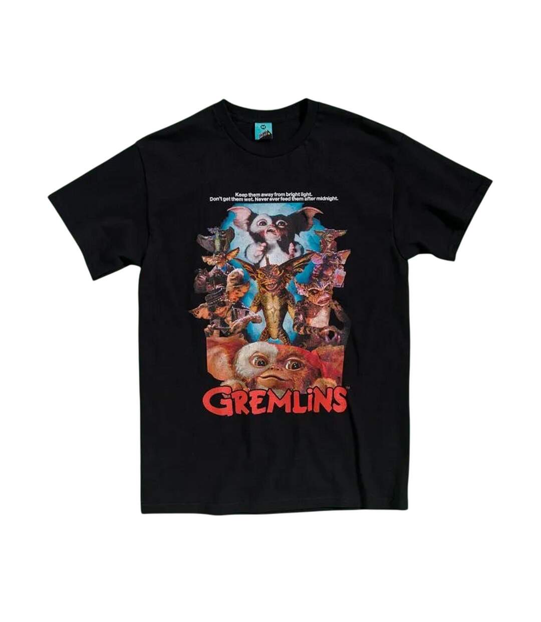 T-shirt Motif/style Rétro Adulte Noir Gremlins-2