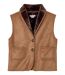 La Veste Suédine Sans Manches Doublée de Fausse Fourrure-3