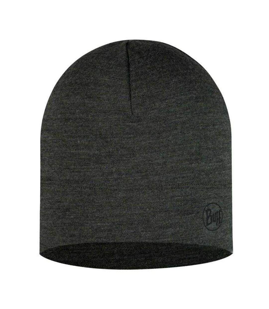 Unisex Adult Merino Wool Beanie Grey Silver Buff-2