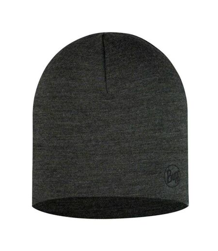 Unisex Adult Merino Wool Beanie Grey Silver Buff