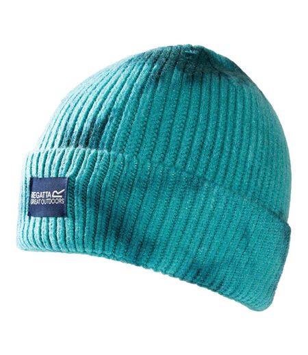 Bonnet À Revers Côtelé Motif/style Tie-dye Connora Fisherman Adulte Turquoise Vif Vert Sarcelle Regatta