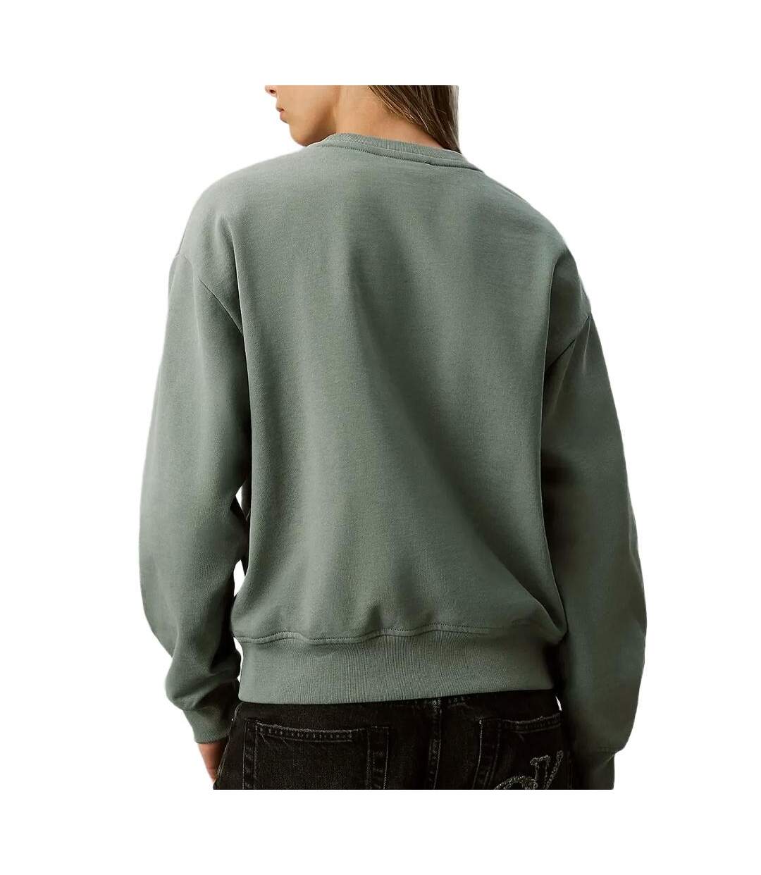 Sweat vert femme calvin klein jeans archive-2