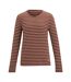 Womens/ladies Federica Stripe Long-sleeved T-shirt Dark Cherry Light Vanilla Brick Regatta-2