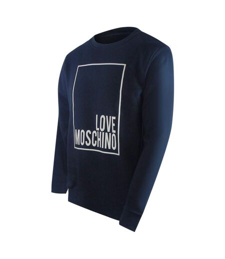 Sweat Motif/style Logo Rectangulaire Homme Bleu Marine Foncé Love Moschino